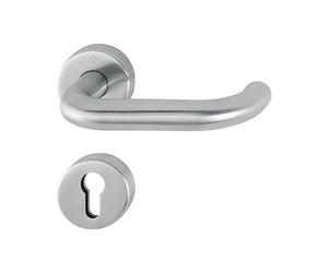 HOPPE Sertos PARIS - Manilla para puerta con roseta (grosor de puerta 40-45, acero inoxidable mate)