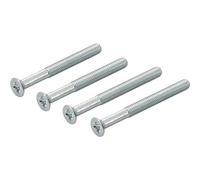 Hoppe Tornillos para puertas correderas de elevación, juego de montaje para puerta corredera, 4 tornillos de cabeza avellanada, acero galvanizado