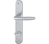 Hoppe Verona - Picaporte sobre placa larga encaje de distancia, para grosor de la puerta 37 - 47 mm, anodizado en plata, 1 pieza, 2949527
