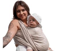 Hoppediz Fular portabebés tejido desde el nacimiento, recién nacido hasta niño, mezcla de lino ecológico, granada natural, 5,40 m