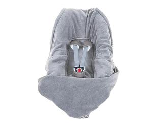Hoppediz Manta para capazo, Asiento de Coche y Cochecito, 3 y 5 Puntos de Anclaje, Color Piedra