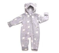 HOPPEDIZ - Mono de forro polar para bebés y niños pequeños beige Gris crema Talla:68-74 cm