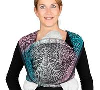 Hoppediz Pañuelo portabebés, incluye instrucciones ilustradas (idioma español no garantizado), sin sustancias nocivas, todos los modos de uso, diseño Jaipur negro, 4,60 m