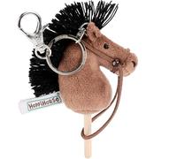 Hoppihorse by Hoppimals - Llavero Mini Caballo de Palo con Riendas Reales - Cabeza de Peluche en Palo de Madera - Hobby Horse en Miniatura