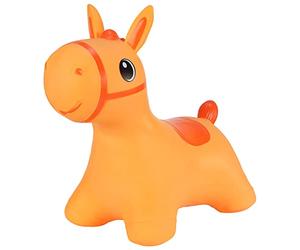 Hoppimals Tootiny, Juguete Hinchable para Saltar y Jugar para Niños Mayores de 1 año, Caballo Naranja, Bomba Incluida en Nuestra Caja Regalo. Juguete Duradero Incentivar y Ayudar a Andar.