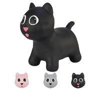 Hoppimals Tootiny, Juguete Hinchable para Saltar y Jugar para Niños Mayores de 1 año, Gato Negro, Bomba Incluida en Nuestra Caja Regalo. Juguete Duradero Incentivar y Ayudar a Andar.