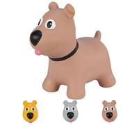 Hoppimals Tootiny, Juguete Hinchable para Saltar y Jugar para Niños Mayores de 1 año, Perro MARRÓN, Bomba Incluida en Nuestra Caja Regalo. Juguete Duradero Incentivar y Ayudar a Andar.