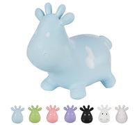 Hoppimals Tootiny, Juguete Hinchable para Saltar y Jugar para Niños Mayores de 1 año, Vaca Azul, Bomba Incluida en Nuestra Caja Regalo. Juguete Duradero Incentivar y Ayudar a Andar.