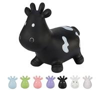 Hoppimals Tootiny, Juguete Hinchable para Saltar y Jugar para Niños Mayores de 1 año, Vaca Negra, Bomba Incluida en Nuestra Caja Regalo. Juguete Duradero Incentivar y Ayudar a Andar.