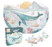 Hoppla - Rompecabezas niños XL - Ballena Hello Ocean - 60x43 cm - 54 Piezas - A Partir de 4 años - Rompecabezas de Ballena, Animales Marinos - Puzzle 4 años - Regalo niños 4 años