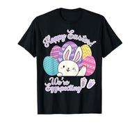 Hoppy Easter We're Eggspecting Egg Anuncio de Embarazo Camiseta