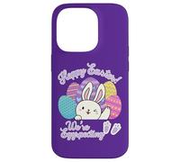 Hoppy Easter We're Eggspecting Egg Anuncio de Embarazo Carcasa para iPhone 14 Pro