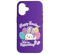 Hoppy Easter We're Eggspecting Egg Anuncio de Embarazo Carcasa para iPhone 16