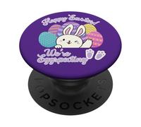 Hoppy Easter We're Eggspecting Egg Anuncio de Embarazo PopSockets PopGrip Adhesivo