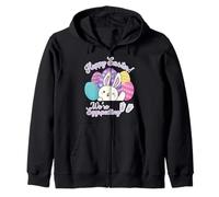 Hoppy Easter We're Eggspecting Egg Anuncio de Embarazo Sudadera con Capucha