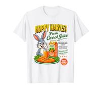 Hoppy Harvest Fresh Carrot Juice Bunny Illustration Graphic Camiseta