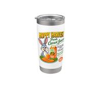 Hoppy Harvest Fresh Carrot Juice Bunny Illustration Graphic Vaso térmico de acero inoxidable de doble pared