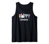 Hoppy Teacher Happy Easter Bunny Gráfico Camiseta sin Mangas