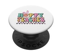 Hoppy Teacher Pascua Enseñanza Vintage Escuela Pascua Gráfico PopSockets PopGrip Adhesivo