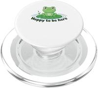 Hoppy to Be Here - Camiseta Divertida para Amantes de Las Ranas para niños y Adultos PopSockets PopGrip para MagSafe