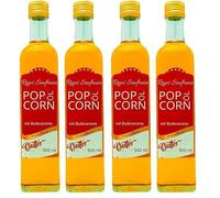Hopser Food Fun Aceite para palomitas con fino sabor a mantequilla natural y práctica boquilla, Sinfonía de grasa de maíz de palomitas con sabor a mantequilla Amarillo 1L (Paquete de 2)