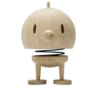 Hoptimist Figura Decorativa Bumble L Roble Crudo, Figura Bamboleante, Madera de Roble, Marrón Claro, 15 cm