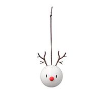 Hoptimist Reindeer Bumble - Juego de 2 colgantes navideños - Decoración de reno escandinavo para colgar - Divertida decoración navideña e idea de regalo de ABS - Ø 6 cm - Blanco