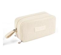 Hopton Estuche de tela de pana para escuela, adultos, oficina, beige, 22.5 × 8 × 12 cm, Casual
