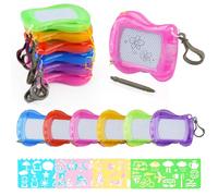 Hopton Mitgebsel Kindergeburtstag, 12 Stück Mini Maltafel Zaubertafel Magnettafel mit Stift, Schlüsselanhänger und Schablone für Lernspielzeug, Pinata Füllung, Tombola Preise, Geschenk