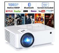 HOPVISION Proyector, Nativo 1080P Proyector 4K 9500 Lúmenes Mini Proyector Multimedia Teatro en casa Bluetooth 5.1 con Pantalla de 100 Pulgadas Compatible con HDMI, USB, AV, Smartphone
