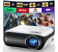 HOPVISON Proyector, Mini Projecter Portátil con Bluetooth, 4K Supporto 9500 Lúmenes, Nativo Full HD 1080P Cine en Casa, Projetor Portatil Movil para Fire Stick/Smartphone/TV/PS5