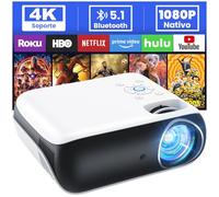 HOPVISON Proyector, Mini Proyector Portátil con Bluetooth, Proyector 4K Supporto 9500 Lúmenes, Proyector de Cine Nativo Full HD 1080P, Videoproyector Android para Casa Fire Stick/Smartphone/PS5/HDMI