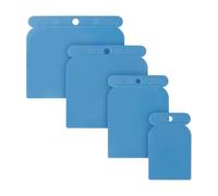 Hopzab Juego de 4 cuchillos multiusos de plástico para rellenar y raspar, raspadores de masilla flexibles para alisar, parchar, quitar papel tapiz, ligero y duradero (azul)