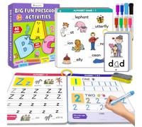 HOQEEWIPE - Libro de práctica de escritura a mano para niños CVC, escritura de palabras y ortografía, juguetes educativos de aprendizaje para niños de 3 a 4 a 5 a 6 años