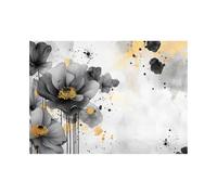 HOQIU cuadro lienzo Blanco y Negro Flor Flor cuadros de paisajes naturales, Salón Dormitorio Comedor Oficina（blanco y negro-60x80cm Sin marco