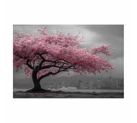 HOQIU Cuadro Lienzo Ilustración de sauce llorón verde decoración pared, impresión en lienzo, Adecuado para salón, dormitorio, cocina（verde-70x100cm Sin marco