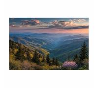 HOQIU cuadro paisajes Mirador Blue Ridge fotos de paisajes, cuadros y láminas, Sala de Estar Decoración de Dormitorio（Multicolor-80x120cm Sin marco