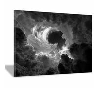 HOQIU Cuadros Blanco Y Negro Modernos, lienzos cuadros Vórtice de Nube Cósmica Salon Dormitorio Comedor Oficina Pasillo Cocina Baño（Multicolor-60x80cm Enmarcado