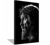 HOQIU Cuadros En Blanco Y Negro, cuadro decorativo Arte de la Corona de Espinas de Jesús Salon Dormitorio Comedor Oficina Pasillo Cocina Baño（Multicolor-20x30cm Enmarcado
