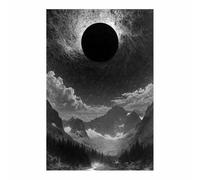 HOQIU Cuadros Modernos Blanco Y Negro, pintura pared Valle de la Montaña del Sol Negro Salon Dormitorio Comedor Oficina Pasillo Cocina Baño（Multicolor-70x100cm Sin marco