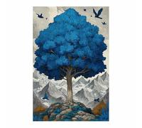 HOQIU DecoracióN Pared sublime Árbol Azul decoración pared, impresión en lienzo, Adecuado para salón, dormitorio, cocina（Multicolor-30x40cm Sin marco
