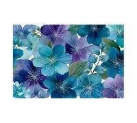 HOQIU impresión en lienzo Acuarela azul púrpura lienzo arte pared flor, cuadros decoracion, Salon para Dormitorio, Baño（Multicolor-60x80cm Sin marco