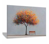 HOQIU Lienzos Decorativos Arte minimalista de sauce llorón verde cuadros modernos, posters para pared, Decoración de paredes de cocina, salón y baño（verde-70x100cm Enmarcado