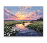 HOQIU Lienzos Decorativos Pintura de una persona caminando por la calle cuadros de paisajes naturales, Salón Dormitorio Comedor Oficina(azul-70x100cm Sin marco