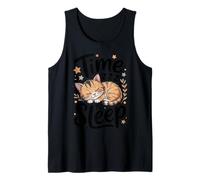 Hora de Dormir Lindo Gato durmiendo Cita acogedora Camiseta sin Mangas