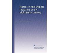 Horace in the English literature of the eighteenth century