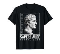 Horace Roman Poet Philosophy Social Club Camiseta gráfica económica, Hombre, Negro, XL