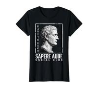 Horace Roman Poet Philosophy Social Club Camiseta gráfica económica, Mujer, Negro, M