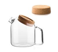 Horae - Tetera de cristal transparente con filtro de acero inoxidable de 700 ml, vidrio borosilicato resistente al calor fuerte - Tapón de corcho - Una tetera ideal para preparar flores y plantas