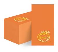 Horaldaily 100 servilletas de papel desechables decorativas de Acción de Gracias, otoño, papel de aluminio naranja y dorado, calabaza, toalla de mano para fiesta, almuerzo, cena, cocina y baño